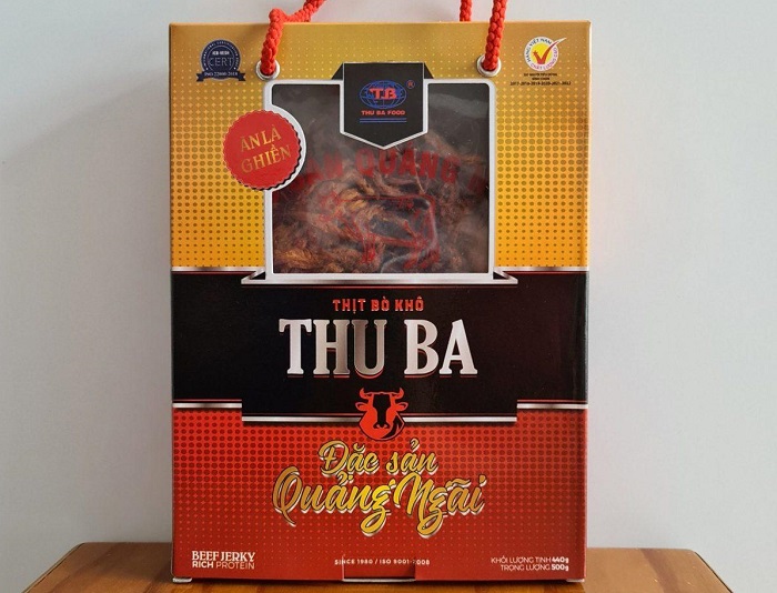 Bao bì sản phẩm bò khô Thu Ba - sản phẩm OCOP tỉnh Quảng Ngãi